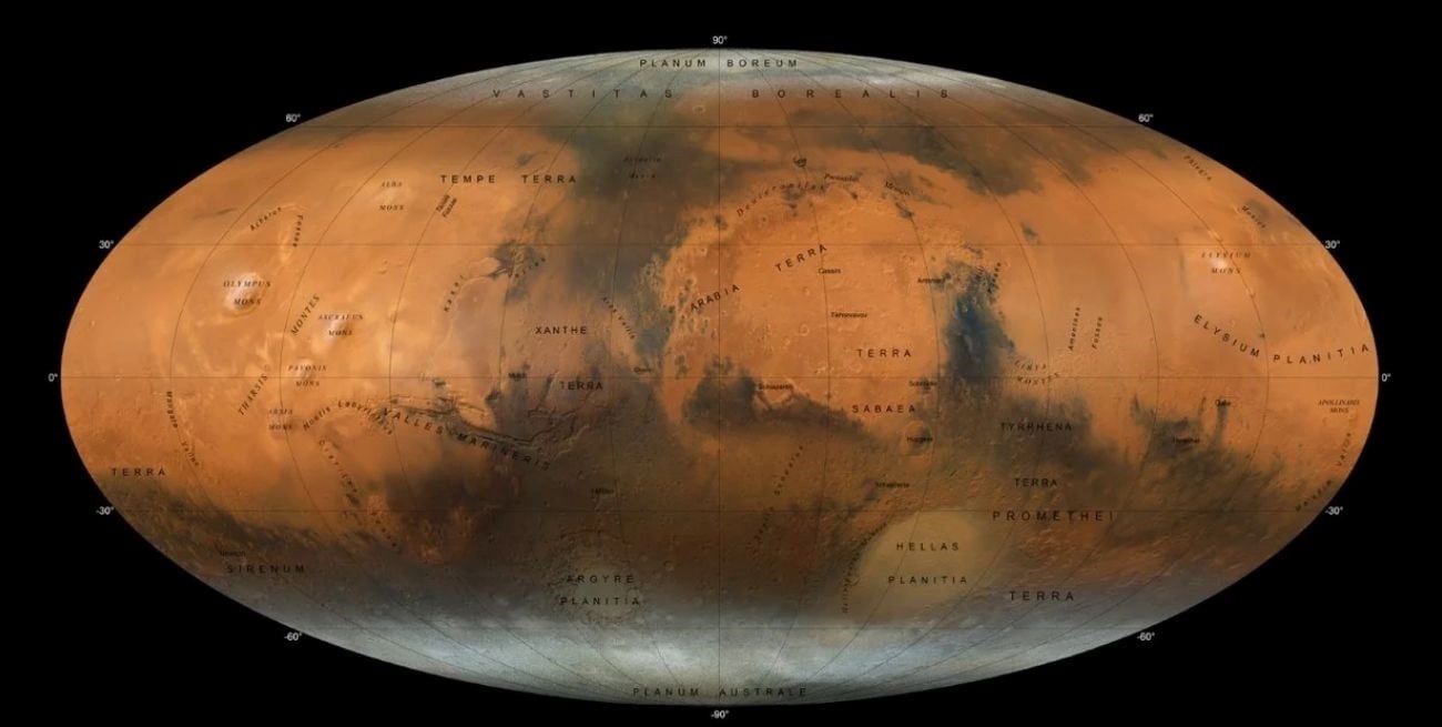 Nuevo mapa global de Marte muestra "todo el planeta a la vez"