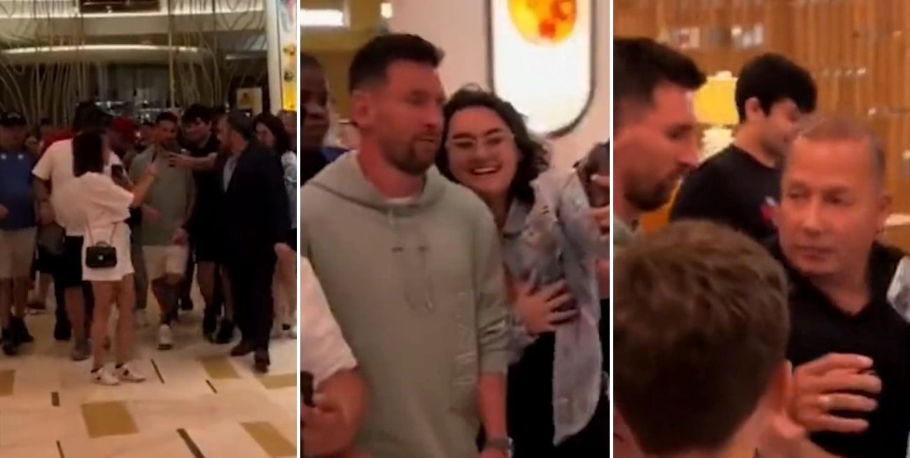 Cada vez más locura: Lionel Messi fue a un shopping en Miami y los fanáticos se abalanzaron