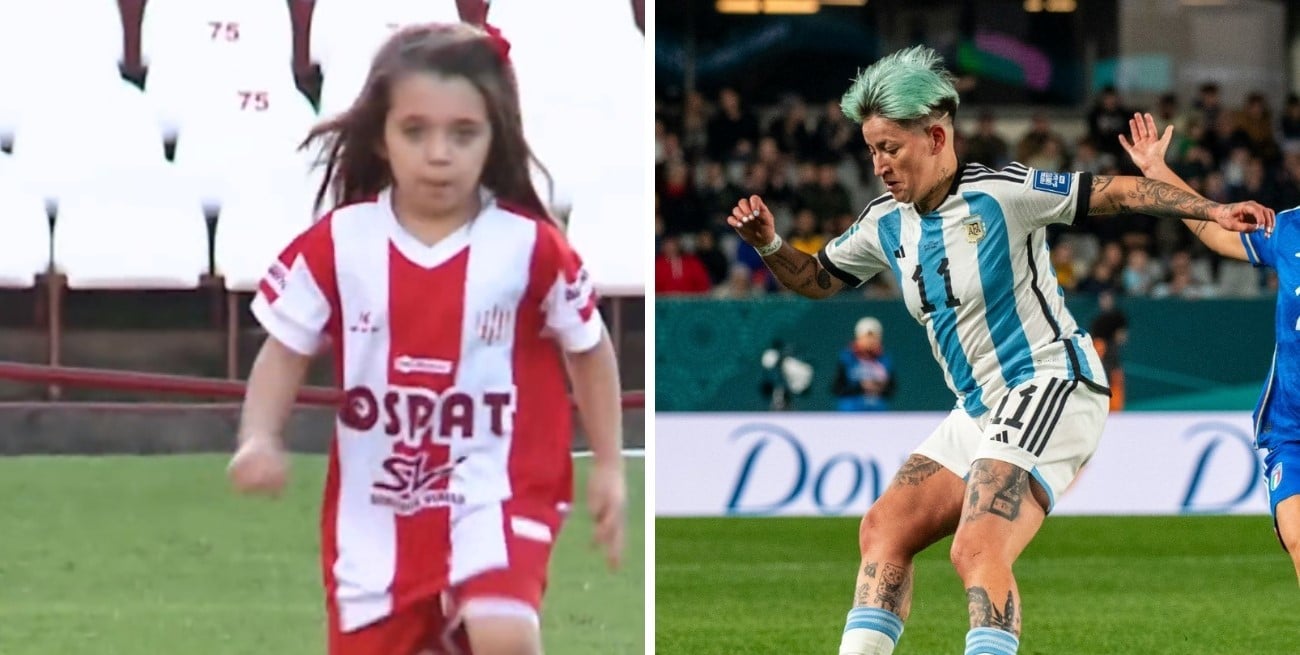 Helena, la pequeña futbolista de Unión que emocionó a una jugadora de la Selección Argentina