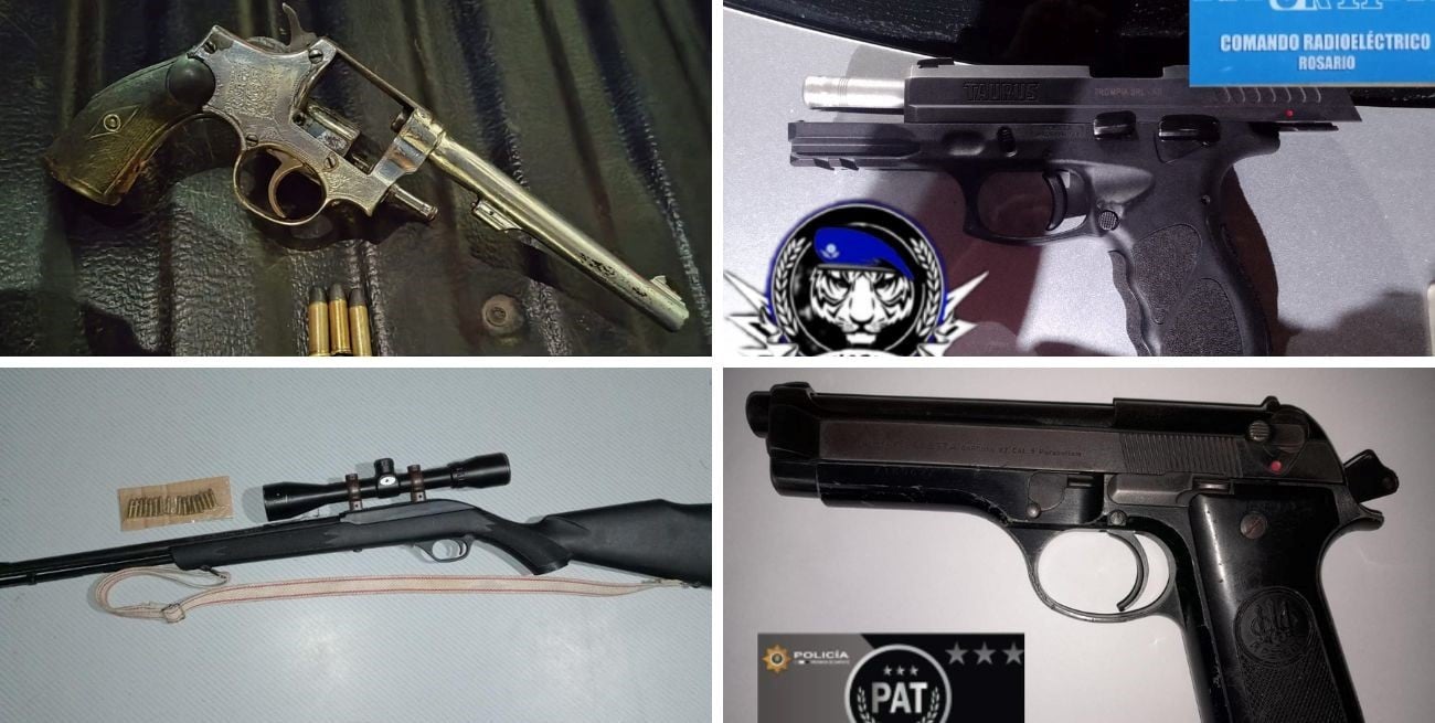 Ocho armas secuestradas en las últimas horas