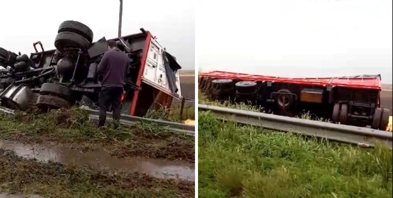 Video: una persona hospitalizada tras choque y vuelco sobre ruta 33 en jurisdicción de Venado Tuerto