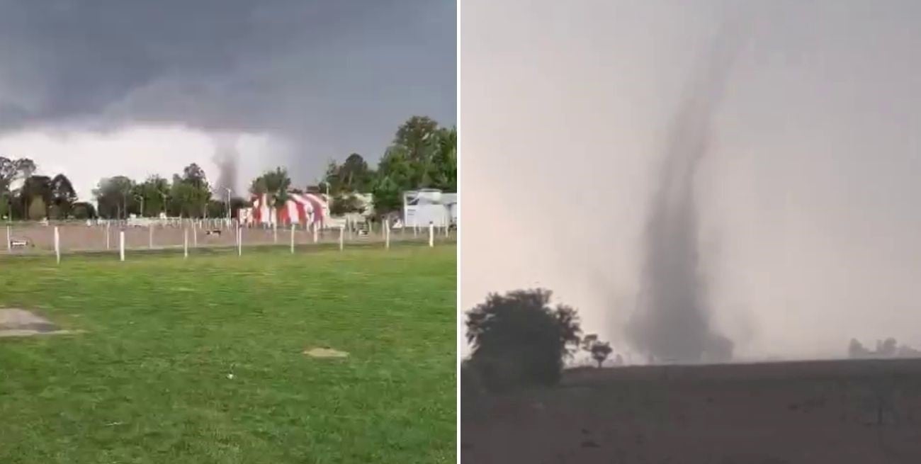 Video: captan un tornado en el límite de Santa Fe y Córdoba 